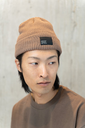 RIBBED BEANIE - COFFEE