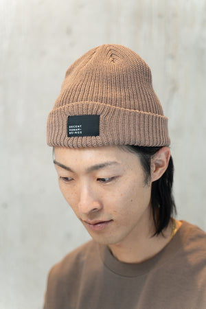 RIBBED BEANIE - COFFEE